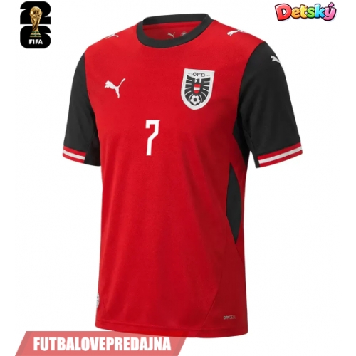 Lacne Dětský Futbalové dres Rakúsko Marko Arnautovic #7 MS 2026 Krátky Rukáv - Domáci (+ trenírky)